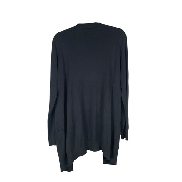 H&M Divided Black Open Front Longline Cardigan 100% Cotton Women’s Size 12 - Picture 7 of 7